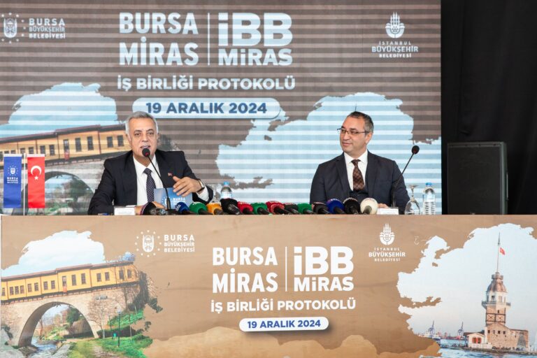  Bursa Büyükşehir Belediyesi ile İstanbul Büyükşehir Belediyesi arasında iki kentin köklü geçmişine sahip çıkmak ve geleceğe aktarmak amacıyla ‘İBB Miras ve Bursa Miras’ iş birliği protokolü imzalandı.