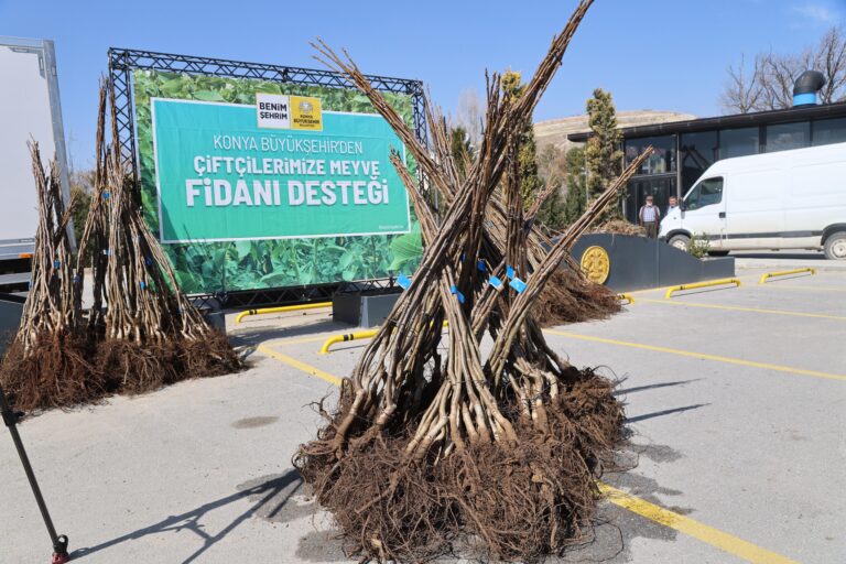 Konya Büyükşehir Belediyesi, kırsal bölgelerde kalkınmayı sağlamak ve üretimi artırmak amacıyla fide ve fidan desteğine aralıksız olarak devam ediyor.