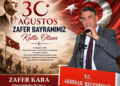 Başkan Zafer Kara’dan 30 Ağustos Zafer Bayramı Mesajı