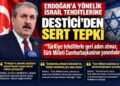 ERDOĞAN’A YÖNELİK İSRAİL TEHDİTLERİNE DESTİCİ’DEN SERT TEPKİ