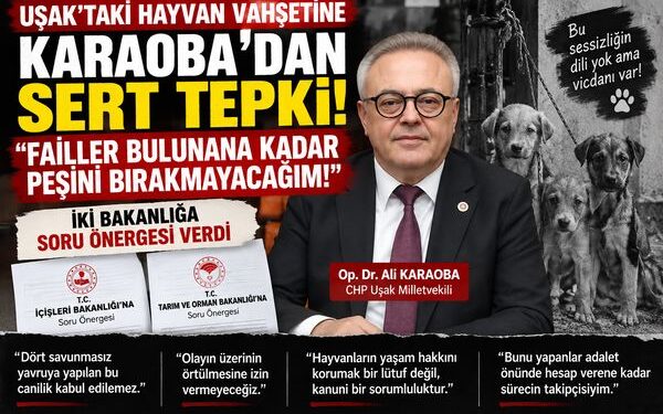 KARAOBA’DAN UŞAK’TAKİ HAYVAN VAHŞETİNE SERT TEPKİ: “FAİLLER BULUNANA KADAR PEŞİNİ BIRAKMAYACAĞIM”
