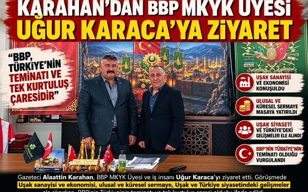 Karahan’dan BBP Mkyk Üyesi Uğur Karaca’ya Ziyaret