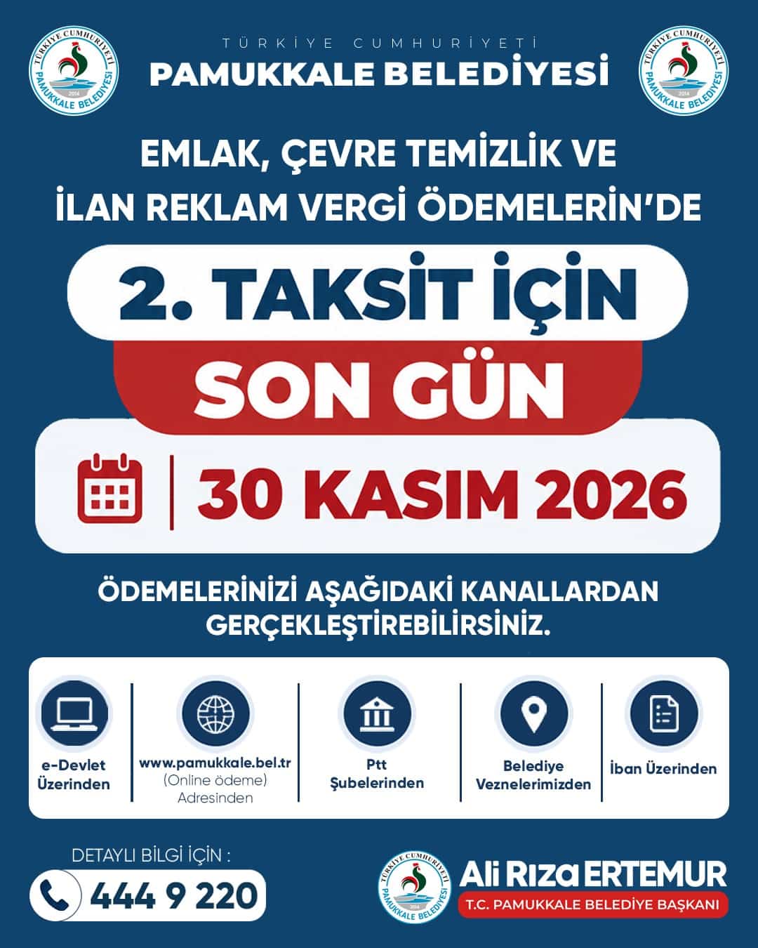 Pamukkale’de Vergi Ödemelerinde Son Gün 30 Kasım