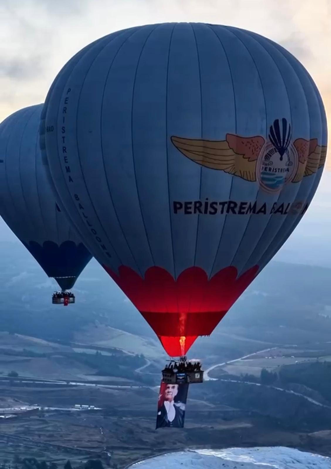 Pamukkale’de Cumhuriyet Coşkusu Bayraklı Balonlarla Gökyüzüne Taşındı